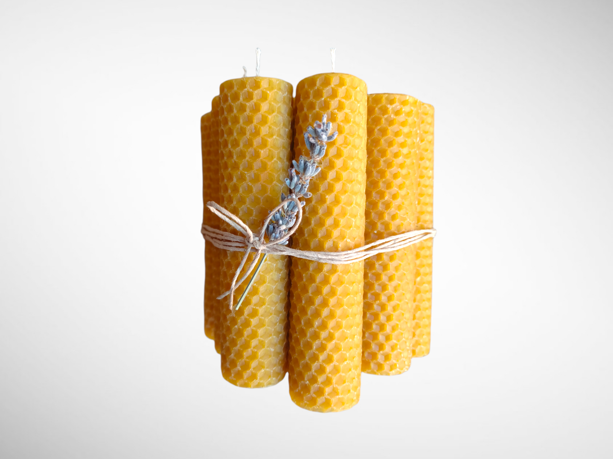 Pack de 3 Velas de Cera de Abeja, Hechas a Mano